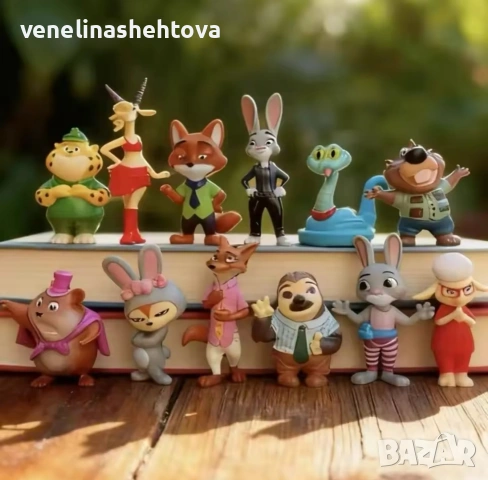 12 броя Зоотопия Zootoppia пластмасови фигурки за декорация на торта игра , снимка 2 - Декорация за дома - 54982616