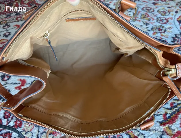 Massimo Dutti чанта естествена кожа, снимка 8 - Чанти - 55537685