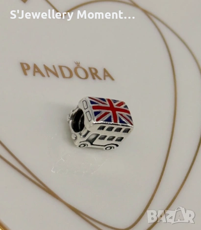 Сребърен талисман 925 за гривни Пандора London Bus Charm , снимка 3 - Гривни - 54094986