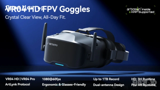 BETAFPV VR04 HD — FPV Очила с HD Качество, снимка 6 - Дронове и аксесоари - 55073157