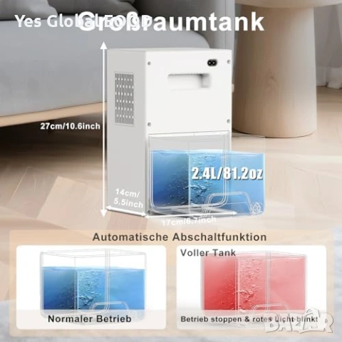 Влагоуловител 2400ml с таймер и LED осветление, снимка 6 - Друга електроника - 54941680