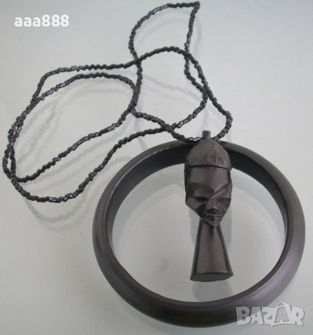 Колие и гривна африканско черно дърво Grenadilla , снимка 2 - Бижутерийни комплекти - 55145604