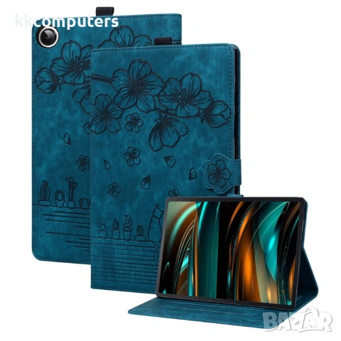 Xiaomi Redmi Pad 2 SE/Pad 2 9.7" калъф – PU кожа, цветя/котка, слотове, подставка, протектор, 4 цвят
