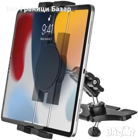 Нов Метална поставка за таблет Автомобилна CD стойка за iPad Galaxy Tab iPhone, 360° въртене