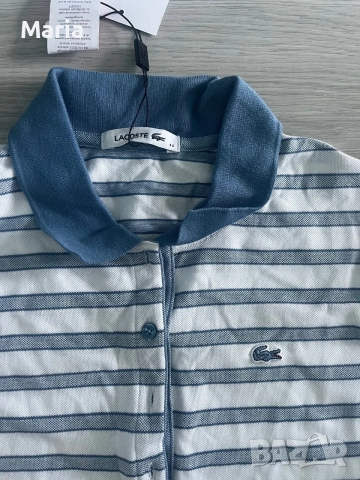 Lacoste Women’s Striped Polo Shirt Size 44 (XL) – New with Tags, снимка 2 - Тениски - 55304525