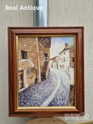 Превъзходна антикварна авторска майсторска картина масло върху платно , снимка 2 - Антикварни и старинни предмети - 54214004