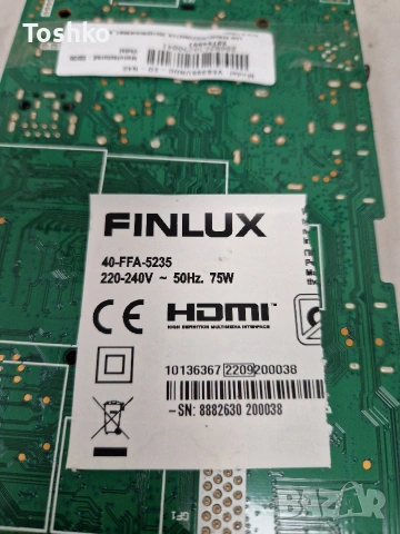 FINLUX 40-FFA-5235 MAIN BOARD 17MB171 POWER BOARD 17IPS62 PANEL VES395UNDC-2D-N42, снимка 3 - Части и Платки - 54229261
