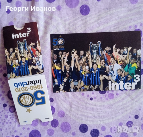 INTER MILAN 2010 TRIPLETE рядка картичка+официална клубна програма за сезон 2010-11 Интер Милано