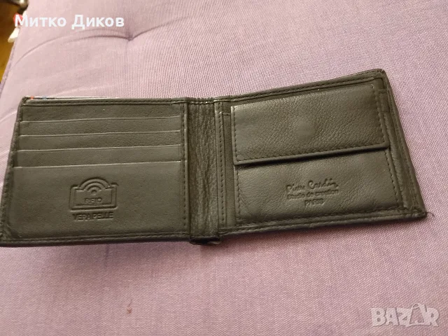 Bugatti и Pierre Cardin два портфейла естествена кожа 120x95mm Rfid protection и двата отлични, снимка 10 - Портфейли, портмонета - 55422469