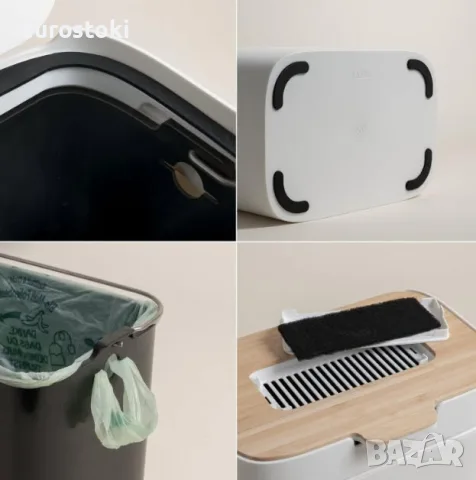 Мини кош за органични отпадъци за кухня KAZAI Elin, дизайнерски кош за биоотпадъци 4.5 л, снимка 6 - Кутии за съхранение - 55646877