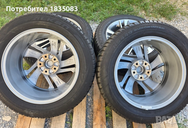 Лети джанти 17ки 5х114.3 Nissan + зимни гуми 215/60/17 Falken, снимка 9 - Гуми и джанти - 55081762