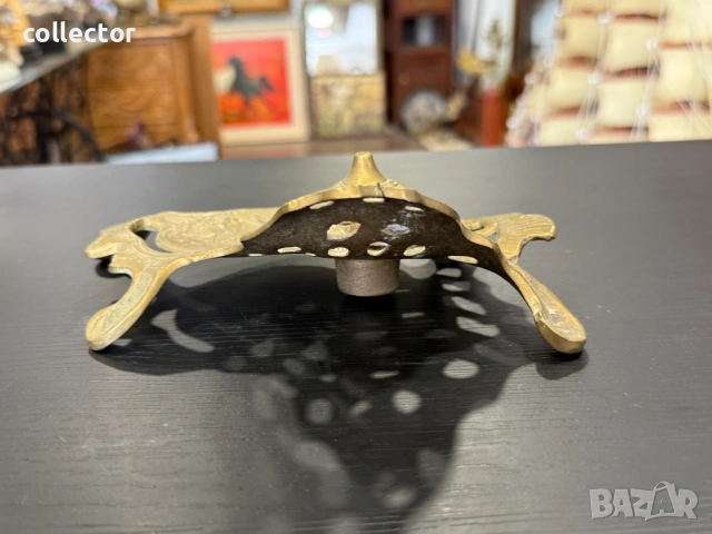 Стара бронзова мастилница. №8065, снимка 6 - Колекции - 54051676