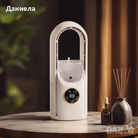 Air Multiplier 3-в-1 – Компактен USB вентилатор с овлажнител, пречиствател на въздух и LED светлина