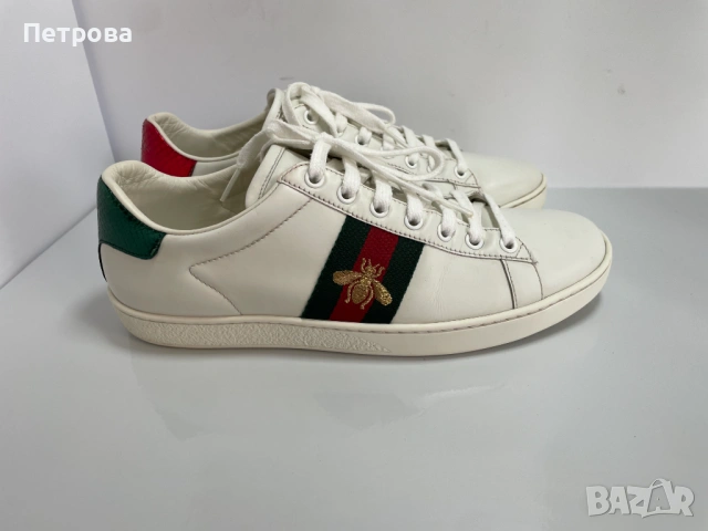 Кожени маратонки Gucci Ace 39 Оригинал, снимка 2 - Маратонки - 54713567
