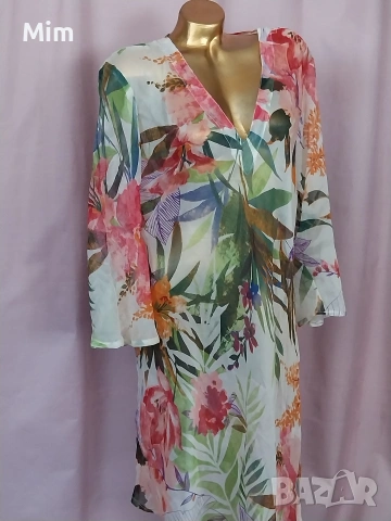 XL/2XL Прозрачна рокля / парео / на цветя