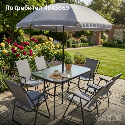Комплект градински мебели 8 части, снимка 2 - Градински мебели, декорация  - 55394122