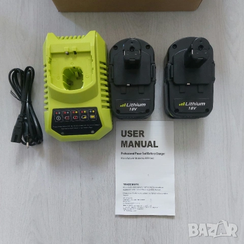 Мощен Комплект Ryobi 18V ONE+: 2 броя Батерии 5.5Ah + Бързо Зарядно устройство – НОВО, снимка 2 - Други инструменти - 54097121