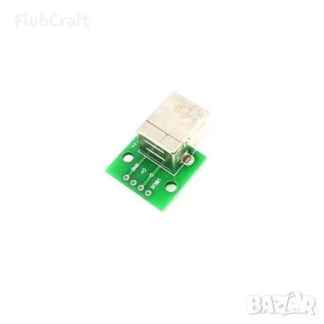 USB Type-B Female към DIP 4-пинов модул за печатна платка