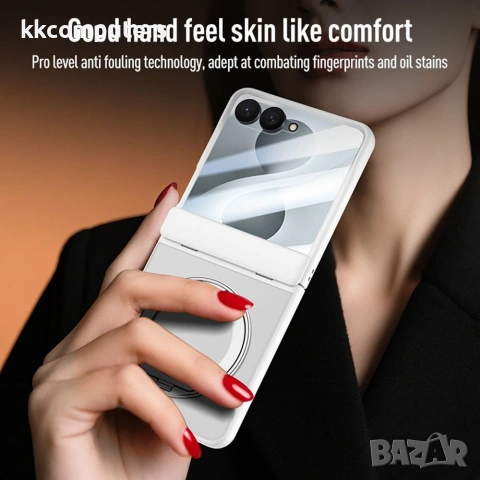 За Samsung Galaxy Z Flip8 Магнитен PC TPU Калъф със Стойка 360°, Матов Гръб и Скрийн Протектор от За, снимка 9 - Калъфи, кейсове - 55198497