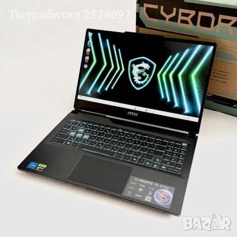 MSI Cyborg 15/144Hz/i5-13420H/RTX 4060/16GB 5200Hz/512GB NVMe, снимка 4 - Лаптопи за игри - 54166642