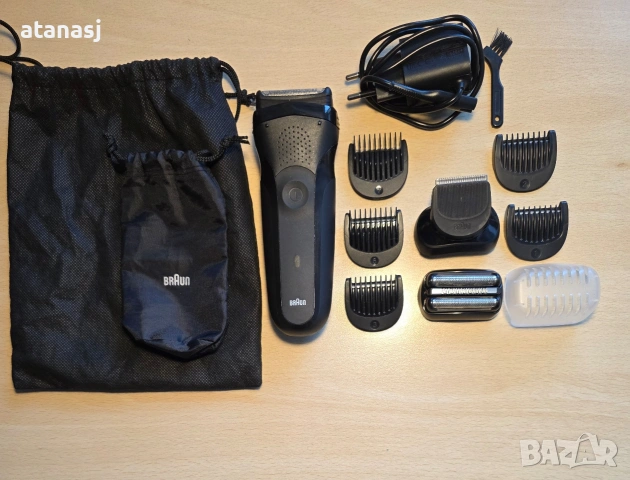 Електрическа самобръсначка Braun Series 3 с прецизен тример за брада и 5 гребена