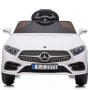 Бяла акумулаторна кола Mercedes Benz CLS350 с кожена седалка 12V, снимка 7