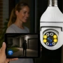 WiFi Панорамна IP Камера LYLÚ 360° във форма на крушка с нощно виждане и автоматично проследяване, снимка 3