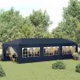 Градинска тъмносиня шатра 3x9 м - Водоустойчив павилион с 8 стени, прозорци и метална конструкция , снимка 3