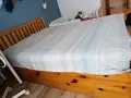 Двойно легло / спалня от масив с дървена подматрачна рамка и матрак, снимка 1