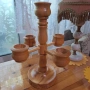 Нов голям дървен свещник за 5 свещи, снимка 2