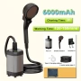 Преносим акумулаторен душ с LED дисплей - 6000mAh IPX7 водоустойчивост и 4 режима на струята, снимка 1