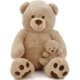 Плюшена играчка Mappy Fluffy Friends, Мечка с мече, 130 см, Бежова, снимка 1