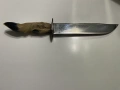 Ловен нож с дръжка от еленов крак ръчна изработка колекционерски , снимка 1