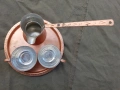 Бакърен поднос с джезве и чаши, снимка 1