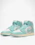 NIKE Air Jordan 1 Mid Shoes White/Blue Дамски Маратонки👟Дамски Спортни Обувки Код P2855, снимка 1