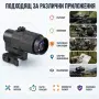 Тактически увеличител за прицел 3x увеличение STS бърз монтаж Weaver база пикатини 20mm за лов пушка, снимка 7
