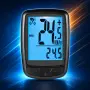 Велокомпютър с 19 функции, LCD дисплей, LED подсветка, Безжичен, 78 × 53 × 18 мм, снимка 2