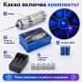 Мощен син акумулаторен лазер пойнтер 5000mW палещ клечка  пука балон, снимка 5