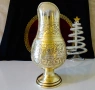Уникална бронзова кана за вино,релефни орнаменти,позлата. , снимка 3