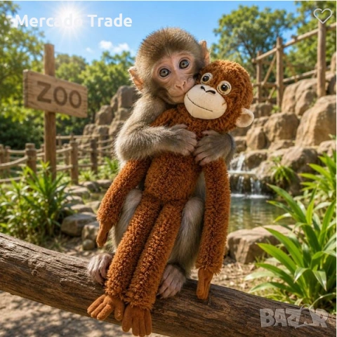 Плюшена маймунка Mercado Trade, Кафява