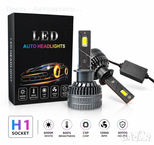 Комплект LED крушки HB4, HB3, H1 или H8 / H9 / H11 12V-24V - 60W, 6500LM, 6000K, CANBUS без грешки, снимка 5 - Аксесоари и консумативи - 54969655