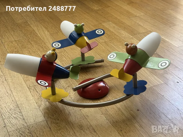 Лампа за детска стая със самолети и животни, снимка 2 - Детски нощни лампи - 55425467
