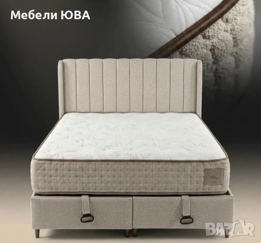 Тапицирано легло с  чекмеджета и повдигащ механизъм
