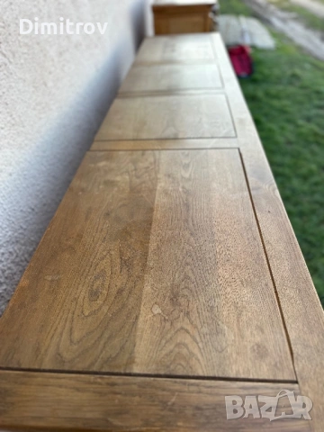 Голям масивен дъбов бюфет – 4 врати / 3 чекмеджета, снимка 6 - Бюфети - 53958747