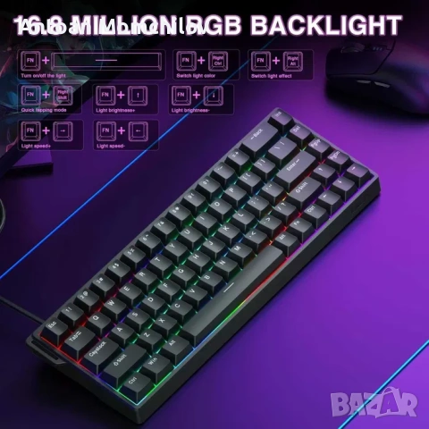 Геймърска клавиатура AULA WIN68 HE 60% Hall Effect, снимка 5 - Клавиатури и мишки - 54827828