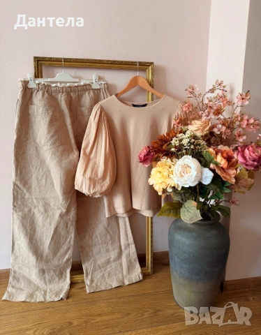 Ленен панталон Zara: “Тихият лукс за твоето лято 🌿“, снимка 10 - Панталони - 54158735