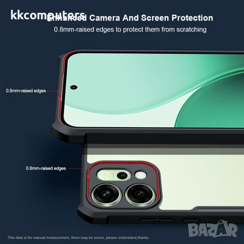 За Oppo Reno14 5G XUNDD Удароустойчив Калъф с Прозрачен Гръб и Скрийн Протектор, снимка 4 - Резервни части за телефони - 54967317
