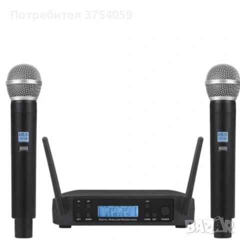 Комплект 2 броя безжични микрофони и UHF приемник с дисплей GLXD4, снимка 6 - Микрофони - 55175045