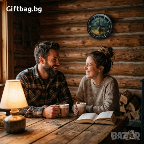 Стенен часовник „Елен с мерник“, снимка 2 - Стенни часовници - 54059564