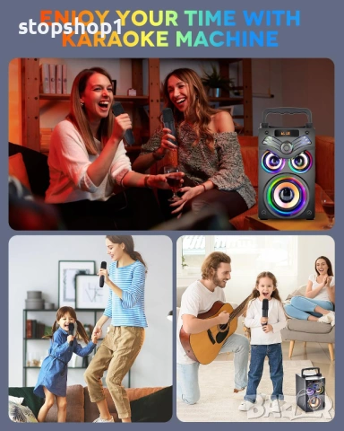 Bluetooth високоговорител, 15W преносими безжични високоговорители, с RGB светлина, по-силна сила на, снимка 4 - Bluetooth тонколони - 54081477